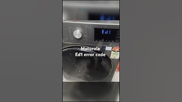 Motorola washing machine // Ed1 error code
