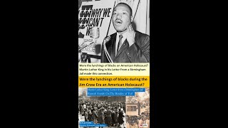 Were Lynchings the American Holocaust, As Martin Luther King proclaims