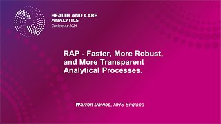 HACA 2024: Day 2, Ironbridge: RAP - Faster, More Robust, and More Transparent Analytical Processes.
