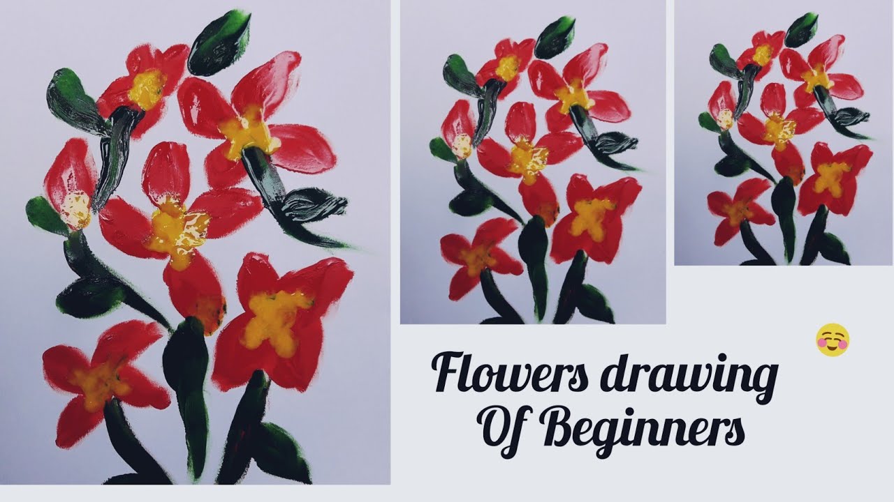 Simple Drawing Techniques || Easy Begginner Flower Finger Painting With Water Colours || @artwithpal