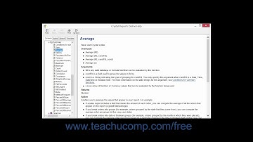 Crystal Reports 2013 Tutorial Finding Function & Operator Assistance Business Objects Training
