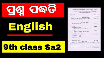 9th class English Sa2 exam pattern//English kouthiru kete mark padiba sa2 exam