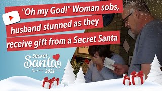 Oh My God Woman Sobs, Husband Stunned As They Receive Gift From A Secret Santa