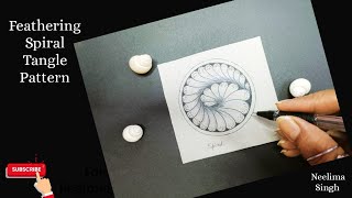 Day 7 of 365 Days of Tangling | Feathering Spiral Tangle Pattern