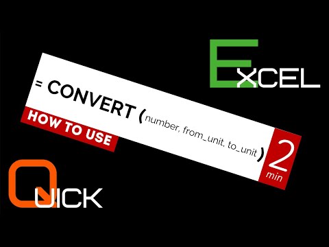 Quick Excel - How to convert between IMPERIAL & METRIC unit using CONVERT formula in 2 minutes