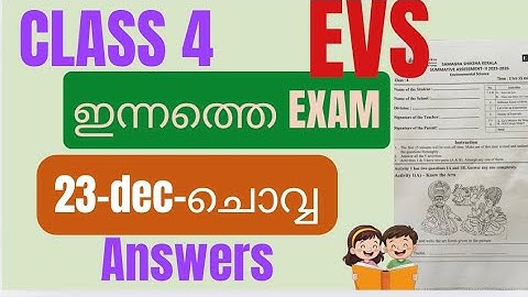 Class 4 Evs today’s exam question paper and answers |Christmas exam |schoollessons