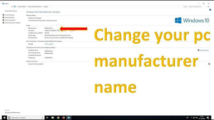 how to change your System Manufacturer name in windows 7,8,10