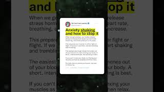 How to stop anxiey shaking and trembling  #anxiety #mentalhealth #stress #panic