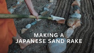 A Monk Making a Japanese Sand Rake