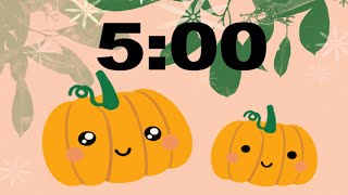 5 Minute Timer with alarm bell | Cozy Fall Pumpkins