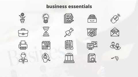 Business Essentials – Thin Line Icons | After Effects Elements - Envato elements