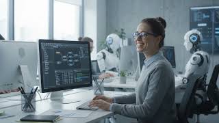 🤖 AI Robots Assisting Programmers | The Future of Smart Office Programming 💻