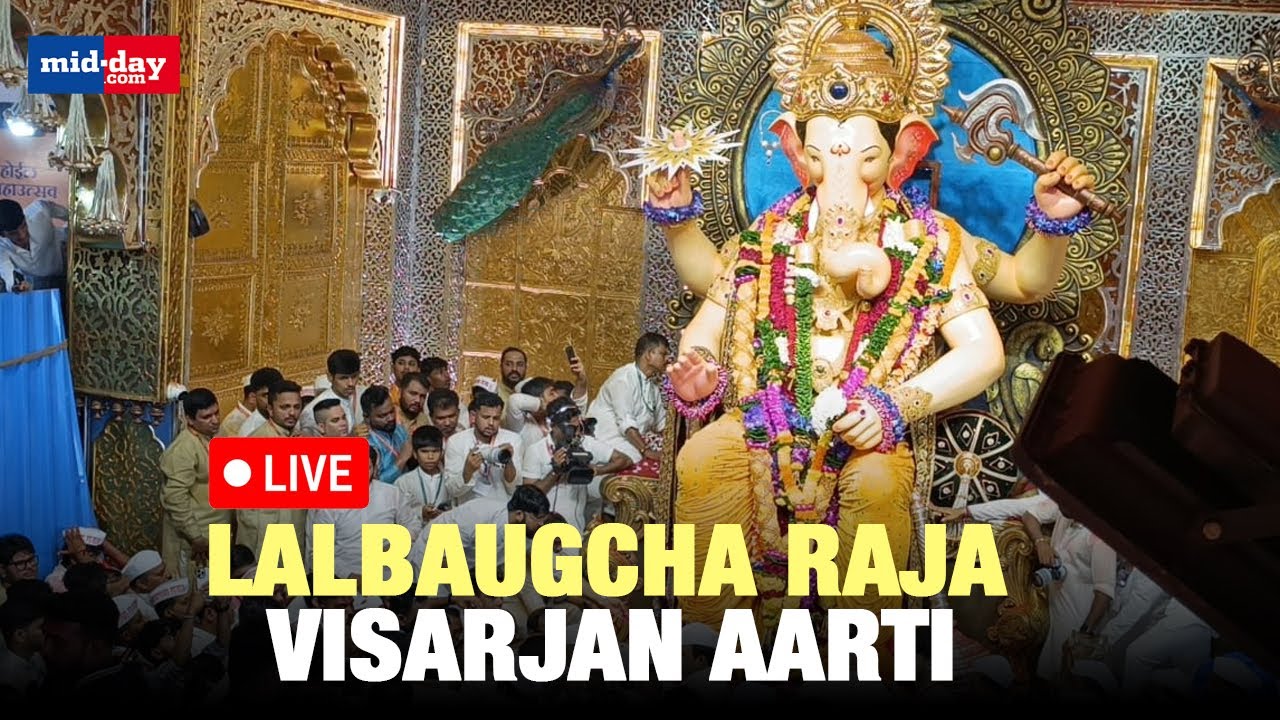 Ganpati Visarjan 2024: Watch massive Visarjan Aarti of Lalbaugcha Raja, Devotees offer prayers