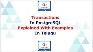 Transactions In PostgreSQL Explained With Examples In Telugu