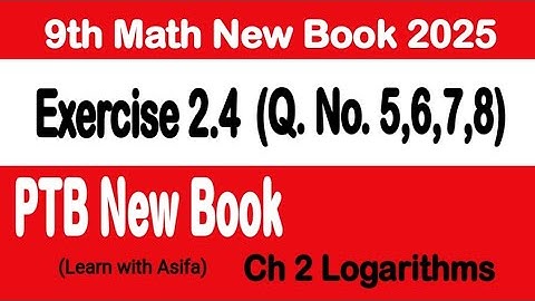 9Th Class Math New Book 2025 Exercise 2.4 || PCTB || National Curriculum of Pakistan || Punjab Board