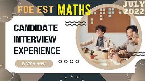 FDE EST Interview Experience of a Candidate at Islamabad Centre for Math | FDE Math Interview 2022
