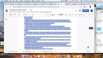 Challenge turning my glossary into a quiz  part 1, importing random, defining question