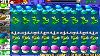 Plants vs. Zombies Survival Night 5 Line Plants vs. All Zombies BEST GLITCH STRATEGY 2023 (FULL HD)