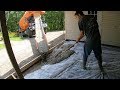 Pouring a concrete slab in a carport