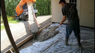 Pouring a concrete slab in a carport