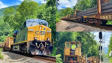 CSX ES40DC (GE) 5253 Leads Eastbound Rail Train - Thayer, WV
