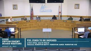 Code Enforcement Board Meeting - August 24, 2021 Wealth