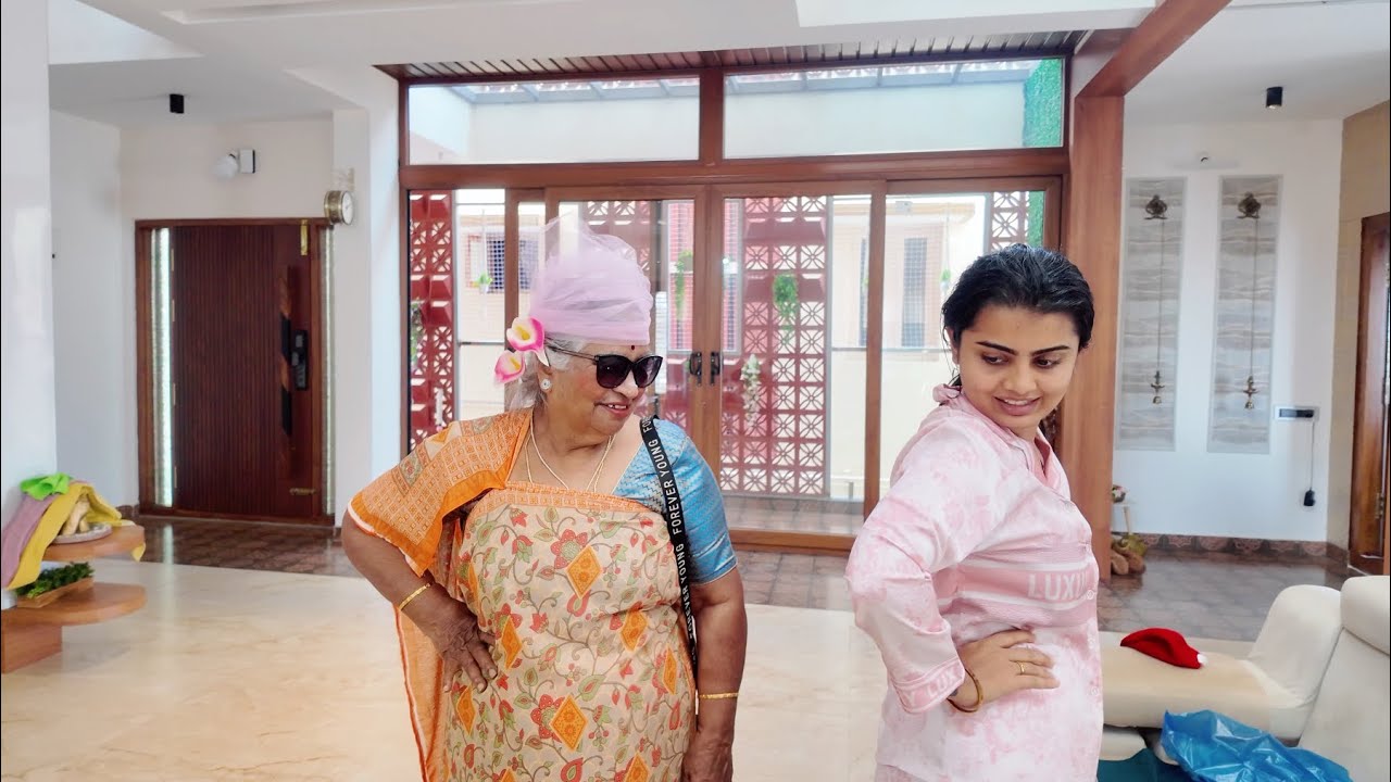 Nam Ajji nodi guy’s😅 #nikhilnishavlogs #madhugowda 