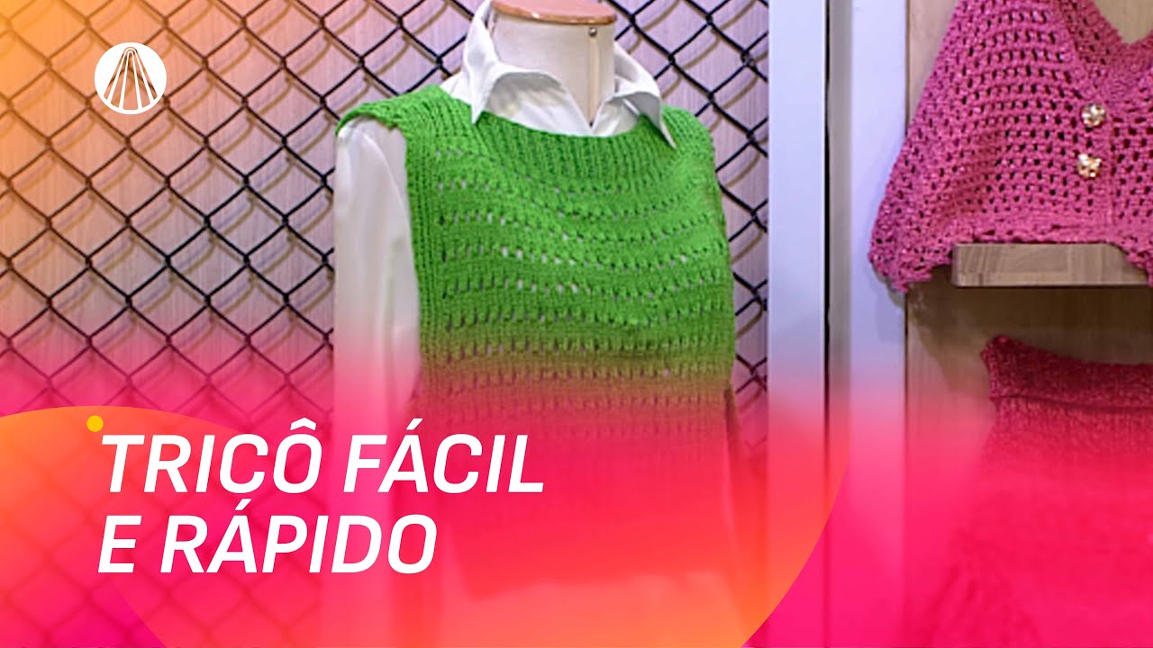 Colete aberto nas laterais em tricô com Vitória Quintal | Faça Você Mesmo