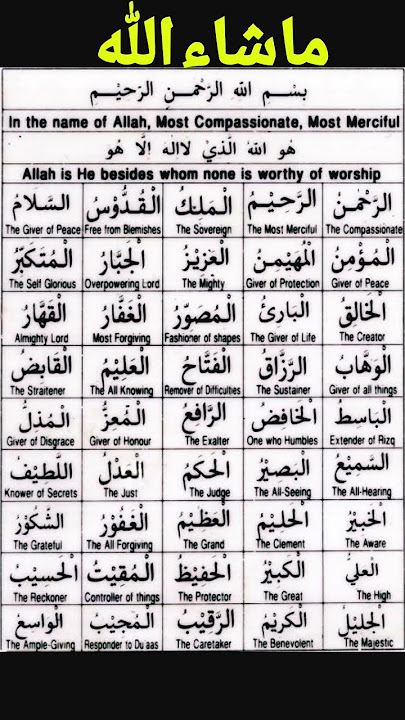 99 Names of Allah || 5 Million views and 1 million likes || جزاک اللّٰه #allah #jallajalaluhu