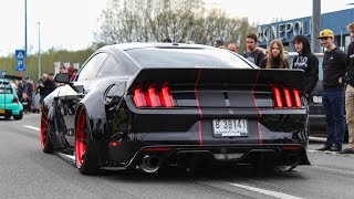 Widebody Bagged Ford Mustang GT - Burnout, Accelerations, Loud Sounds,...