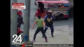 24 Oras: Exclusive: Panlalaban ng isang lalaki sa traffic constable gamit ang kutsilyo, nahulicam