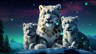 Snow Leopards - Ambient Relaxing Music, Meditation, Sleep, Study, Aurora Borealis, Northern Lights screenshot 4