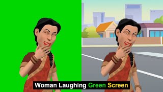Woman Laughing Character Green Screen | Green Background Screen