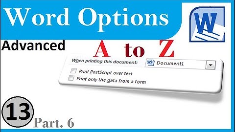 Ms Word 2010 Advanced tab Options Part. 6 in Pashto | winword 2010 Advanced tab Options in Pashto