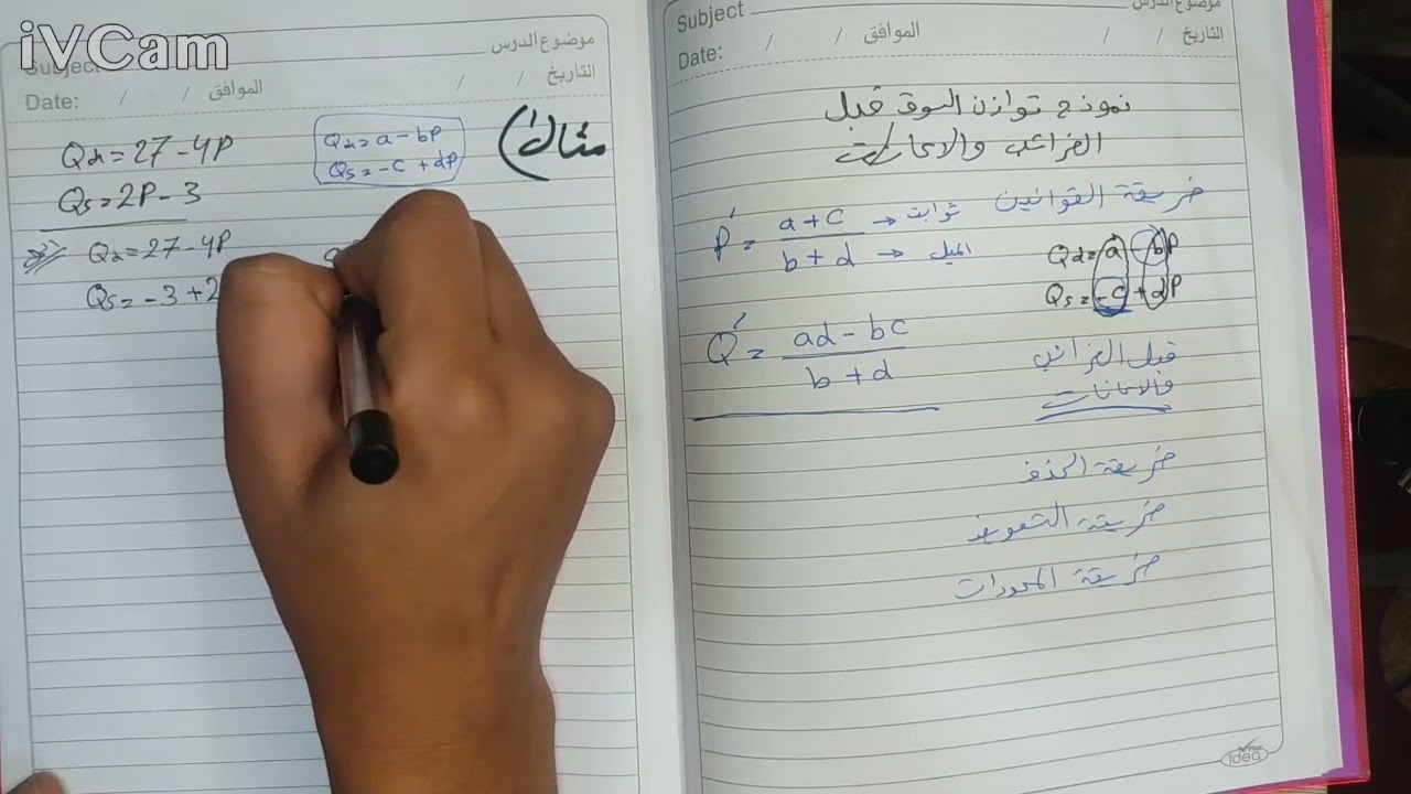 الاقتصاد الرياضي/نموذج توازن السوق/ مرحلة ثالثة