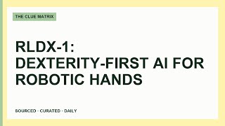 RLDX-1: Dexterity-First AI for Robotic Hands