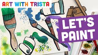 Paint a Still life of Painting Supplies Art Lesson - Art With Trista video tutorial