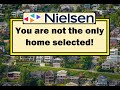 Nielsen tv ratings  you are not the only home selected in your area