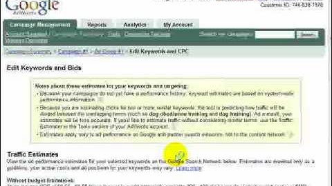 Using Googles Traffic Estimator