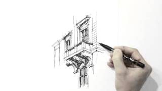 Amazing Architecture Sketch Hand Drawing!! Must Watch!