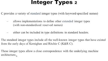 Professional C Programming:  Integer Types - Video Training Excerpt