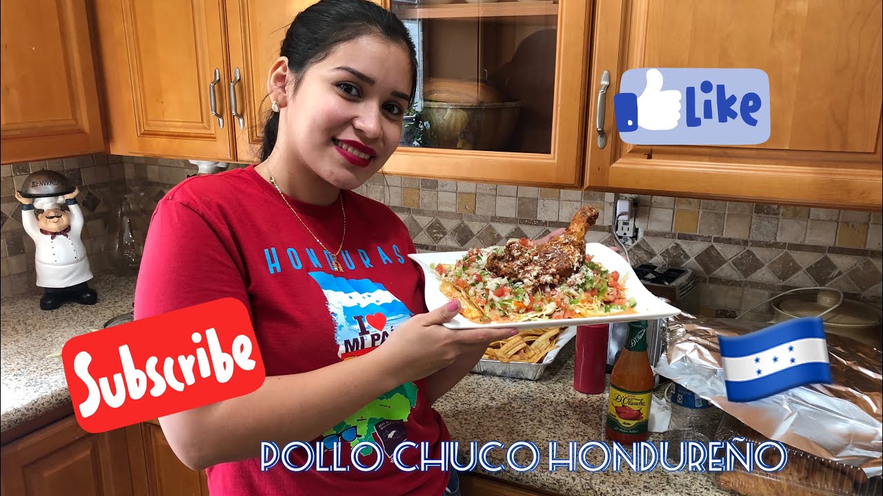 COMO HACER POLLO CON TAJADAS (pollo chuco) || comida típica de honduras 🇭🇳 ||paso a paso