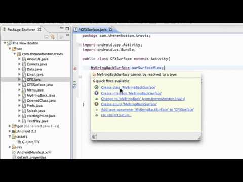 Android Application Development   67   Setting up a SurfaceView class