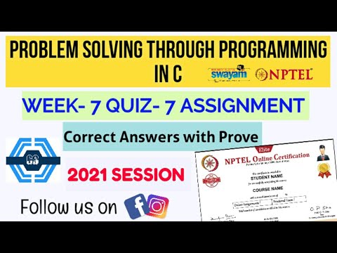 Problem Solving Through Programming In C | Week 7 Answers 2021 | NPTEL ||