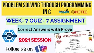 Problem Solving Through Programming In C | Week 7 Answers 2021 | NPTEL ||