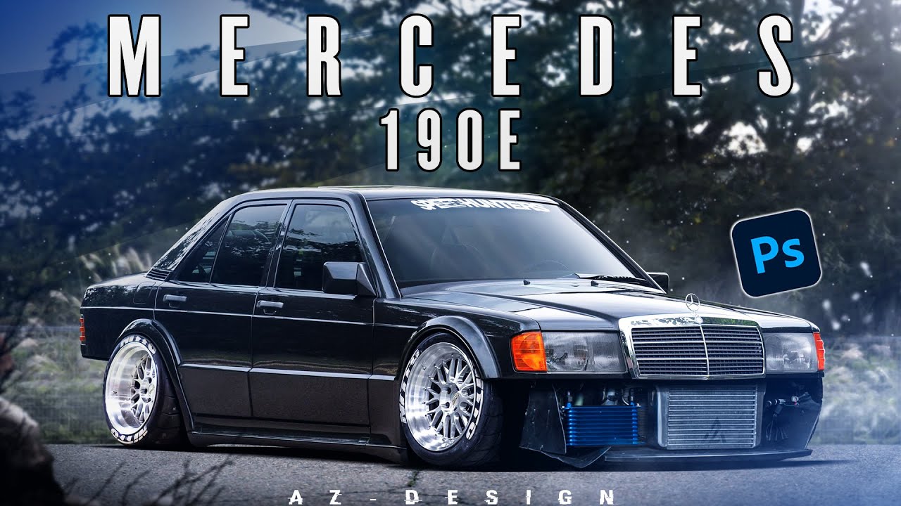 Mercedes 190E Virtual Tuning Photoshop - YouTube