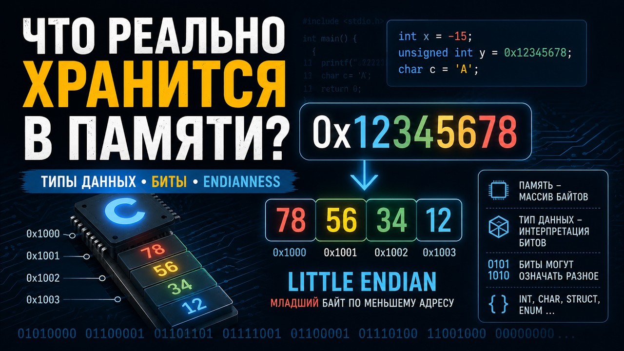 6. Типы данных языка C и их представление в памяти | Программирование микропроцессоров
