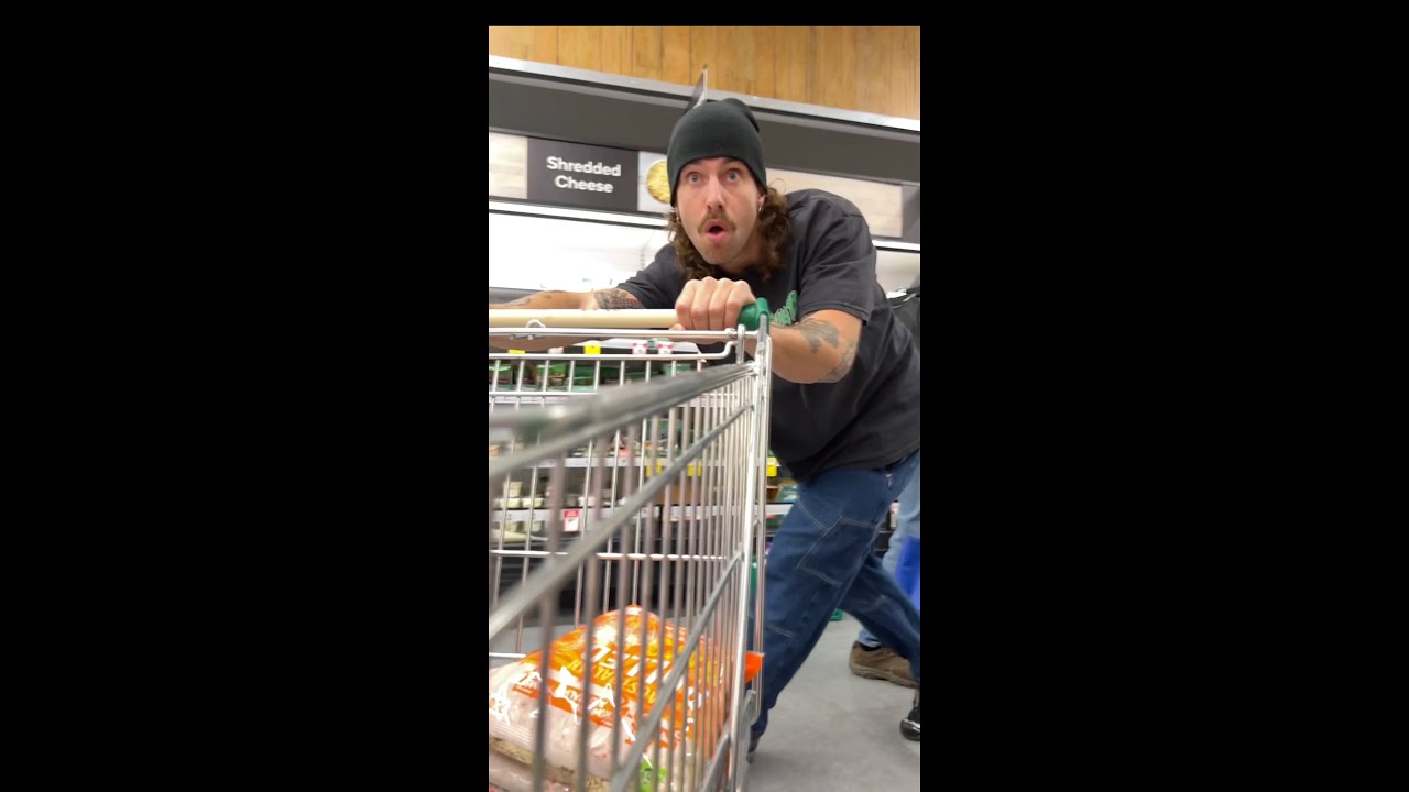 Drifting a trolley at the supermarket