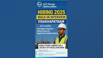 L&T Energy Hydrocarbon Hiring 2025 | Walk-In Interview Visakhapatnam | Oil & Gas Jobs | BE/Diploma