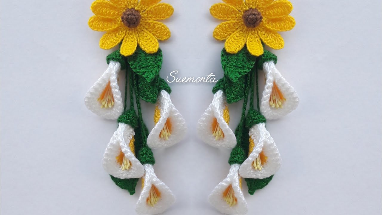 Crochet a Calla Lily flower ถักโครเชต์ ดอก คาลล่า ลิลลี่ |suehandicraft